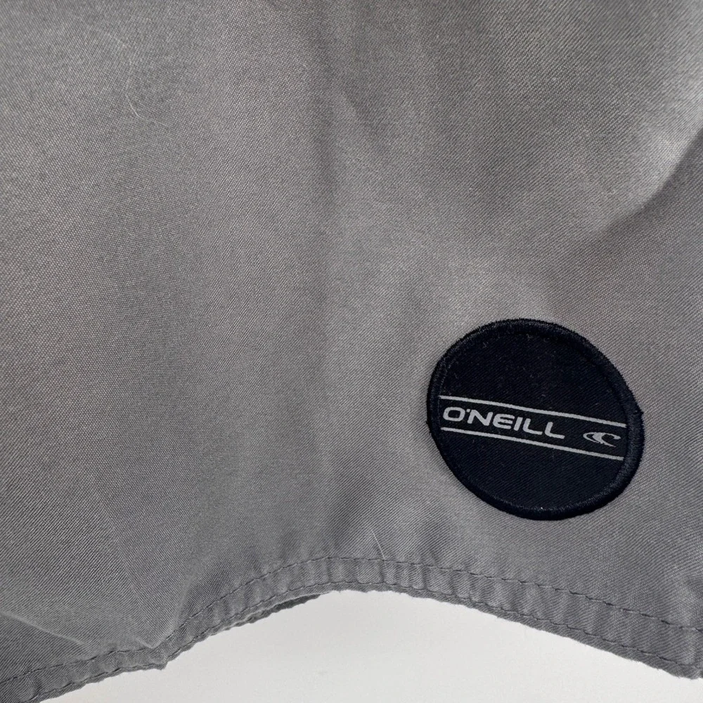 O'Neill Mens Gray Solid Cargo Board Shorts Swim Trunks Size 33 Surf Casual Beach